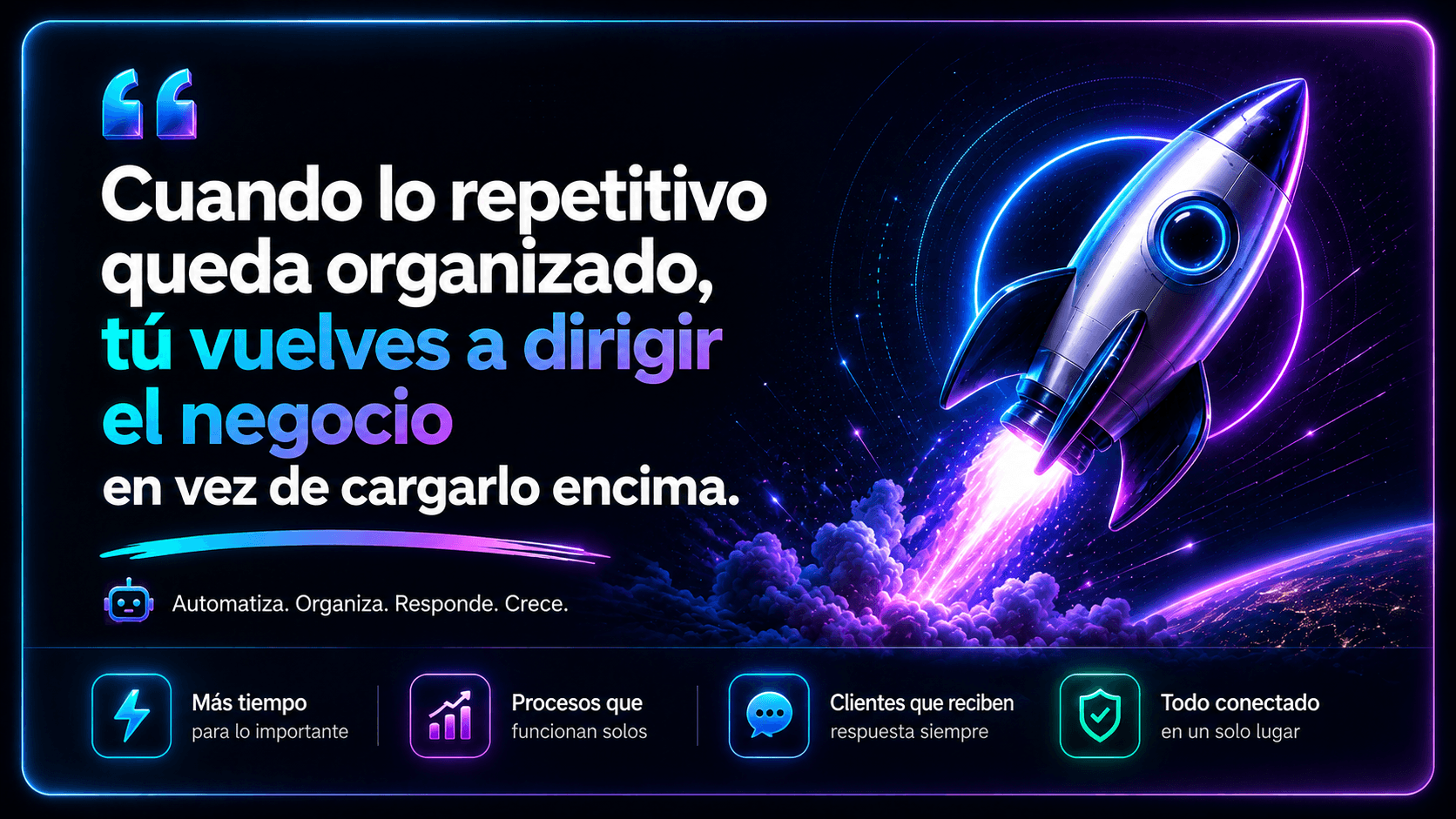 Cuando lo repetitivo queda organizado, tú vuelves a dirigir el negocio en vez de cargarlo encima.